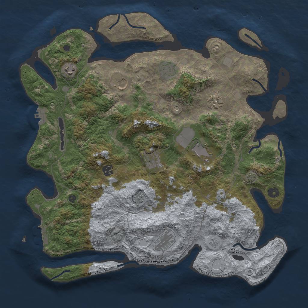 Rust Map: Procedural Map, Size: 4100, Seed: 13649432, 17 Monuments