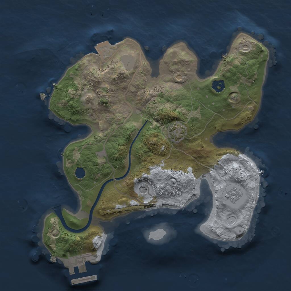 Rust Map: Procedural Map, Size: 2250, Seed: 9, 5 Monuments