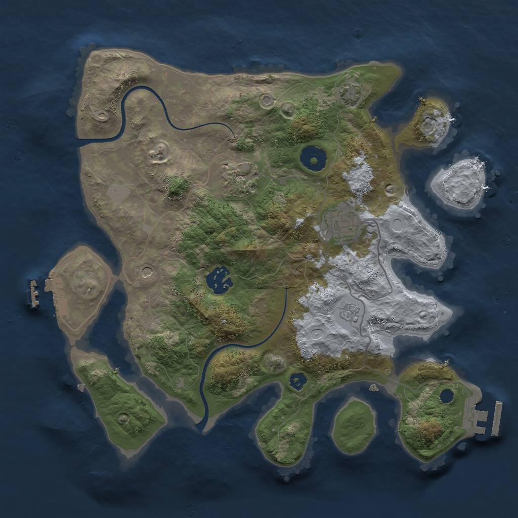 Rust Map: Procedural Map, Size: 3000, Seed: 12902, 9 Monuments