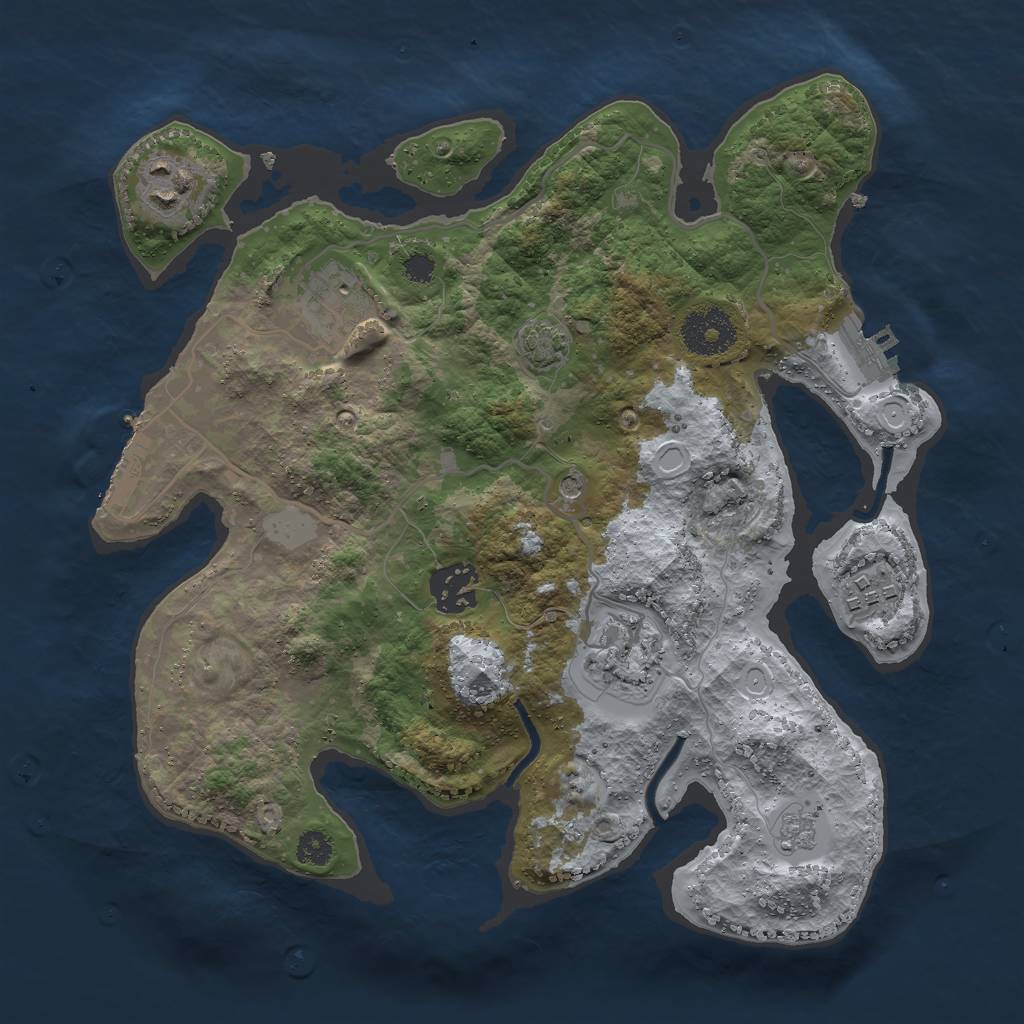 Rust Map: Procedural Map, Size: 3000, Seed: 13078928, 13 Monuments