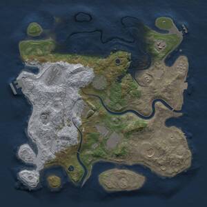 Thumbnail Rust Map: Procedural Map, Size: 3500, Seed: 69151222, 13 Monuments