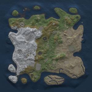 Thumbnail Rust Map: Procedural Map, Size: 3500, Seed: 69151222, 16 Monuments