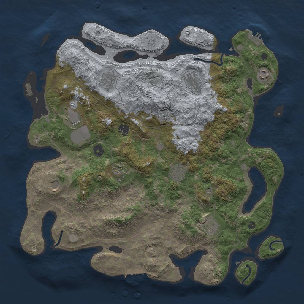 Rust Map: Procedural Map, Size: 4100, Seed: 95799516, 18 Monuments