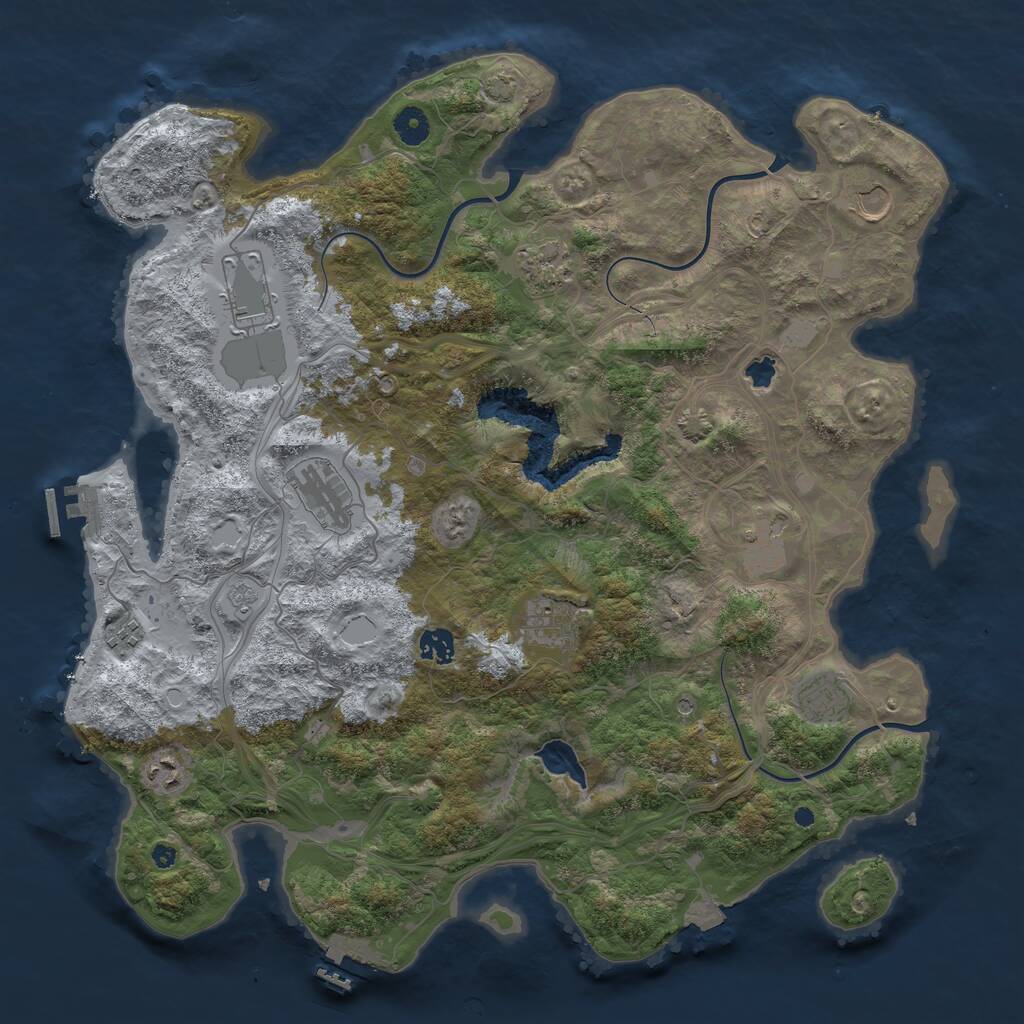 Rust Map: Procedural Map, Size: 4250, Seed: 995301298, 16 Monuments