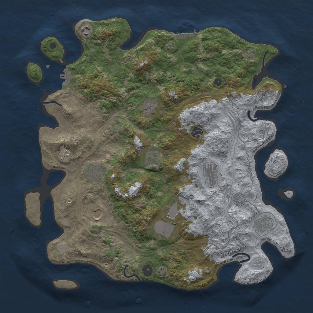 Rust Map: Procedural Map, Size: 4250, Seed: 18334955, 18 Monuments