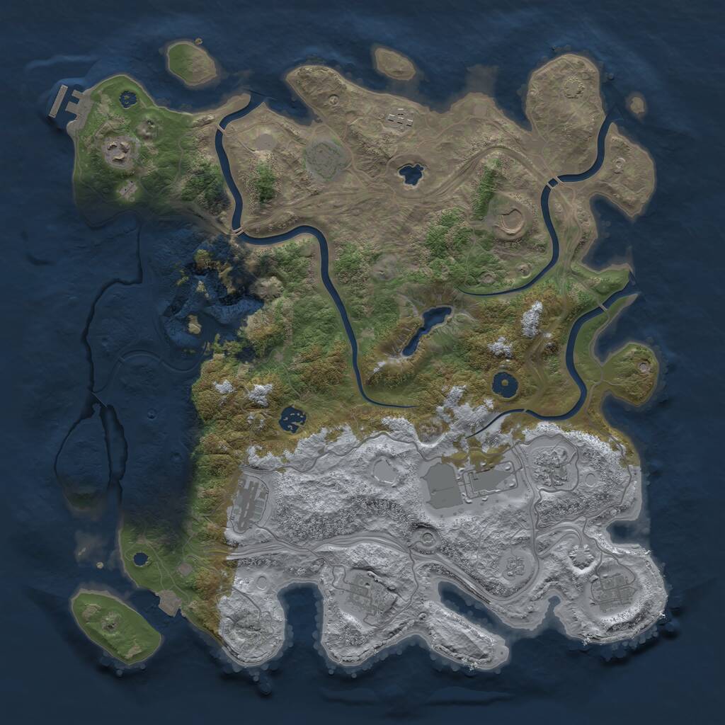 Rust Map: Procedural Map, Size: 4300, Seed: 61336497, 15 Monuments