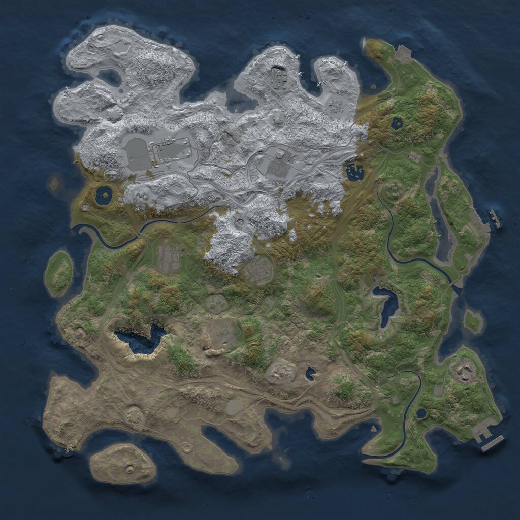 Rust Map: Procedural Map, Size: 4250, Seed: 23880005, 14 Monuments