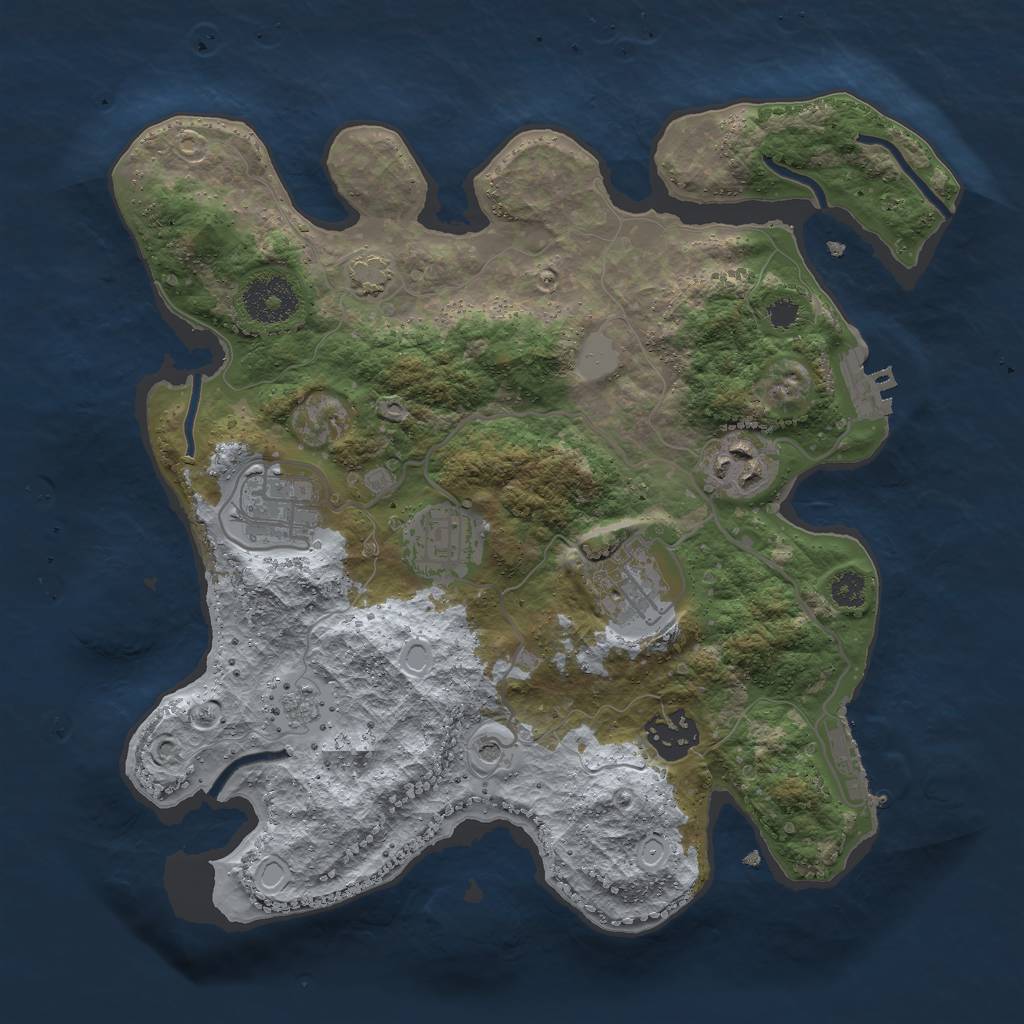 Rust Map: Procedural Map, Size: 3000, Seed: 1520, 13 Monuments