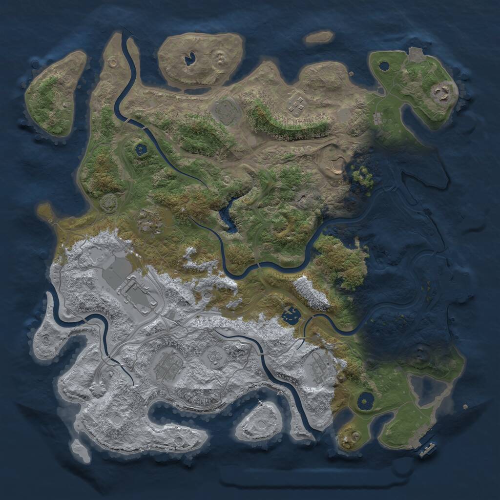 Rust Map: Procedural Map, Size: 4250, Seed: 3622660, 15 Monuments