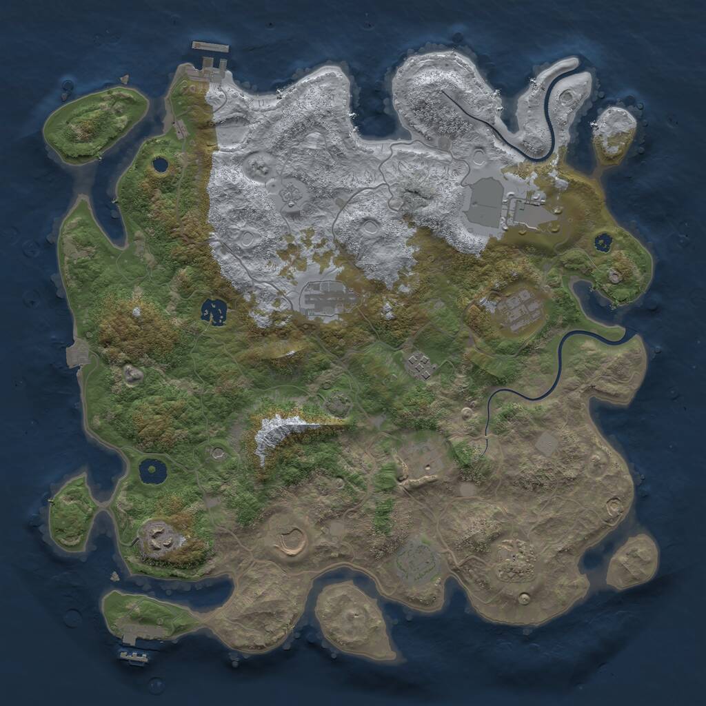 Rust Map: Procedural Map, Size: 3900, Seed: 65729634, 16 Monuments