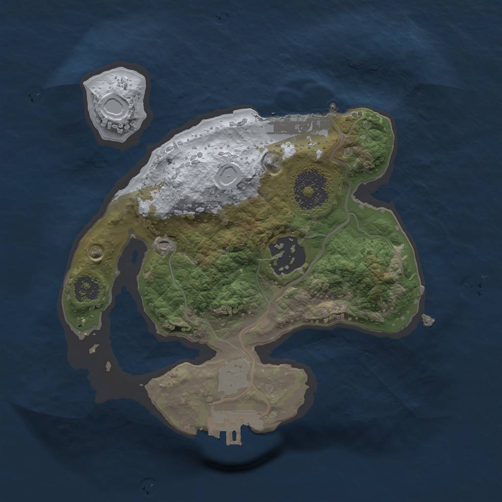 Rust Map: Procedural Map, Size: 2000, Seed: 42764805, 6 Monuments