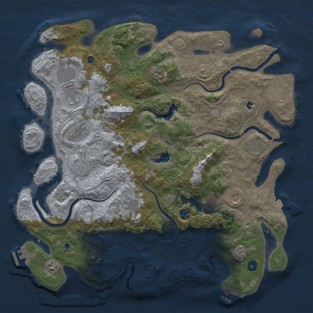 Rust Map: Procedural Map, Size: 4450, Seed: 125585, 16 Monuments