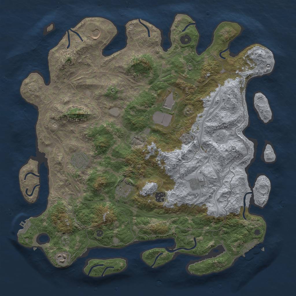 Rust Map: Procedural Map, Size: 4250, Seed: 53555507, 16 Monuments