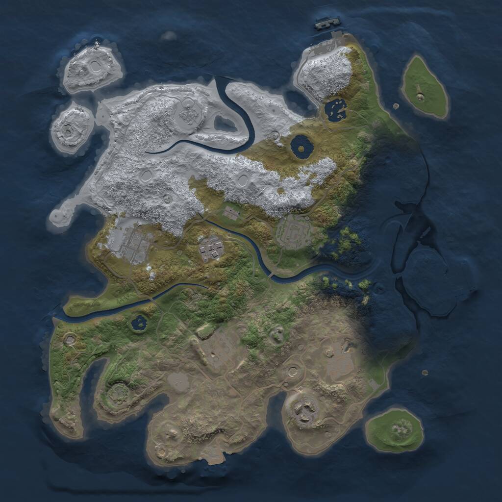 Rust Map: Procedural Map, Size: 3300, Seed: 500816564, 13 Monuments