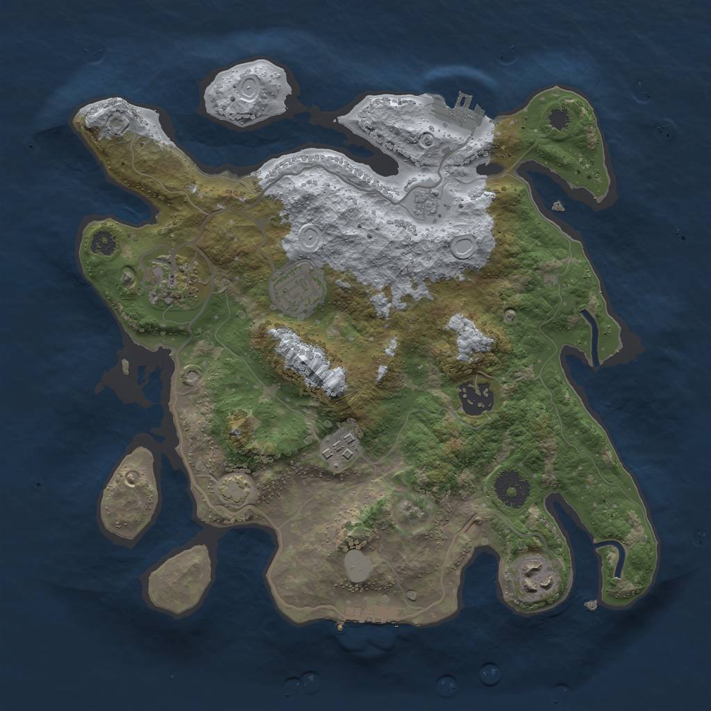 Rust Map: Procedural Map, Size: 3000, Seed: 410, 12 Monuments