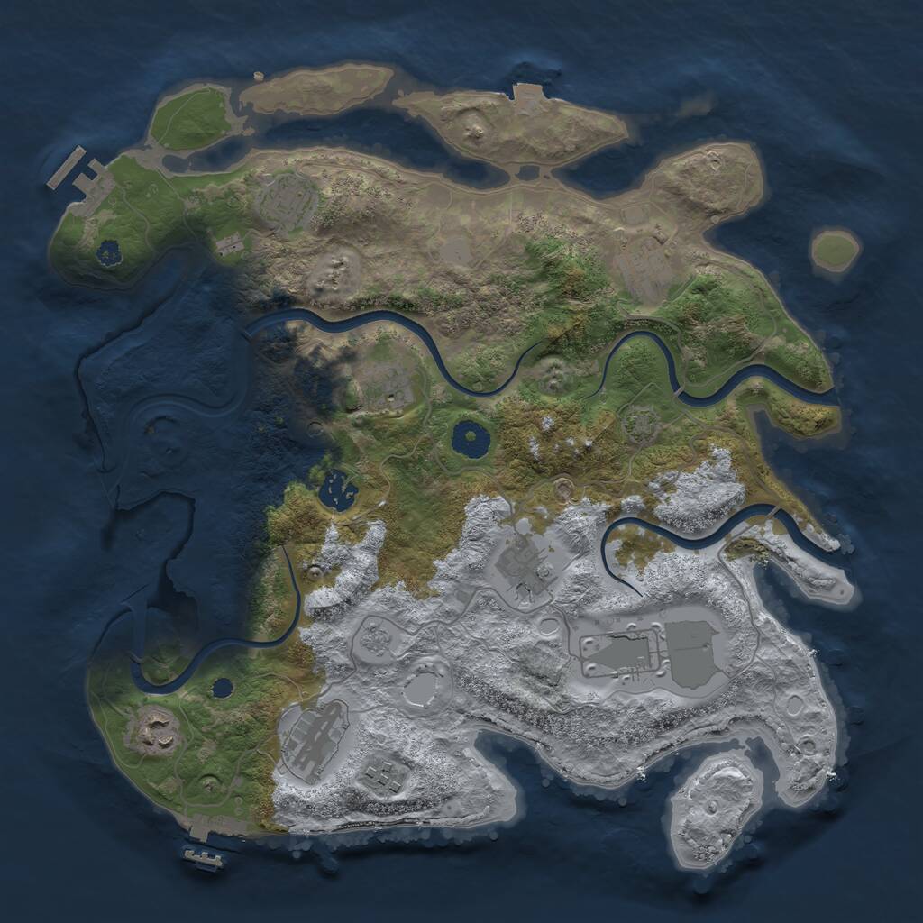 Rust Map: Procedural Map, Size: 3650, Seed: 14316544, 15 Monuments