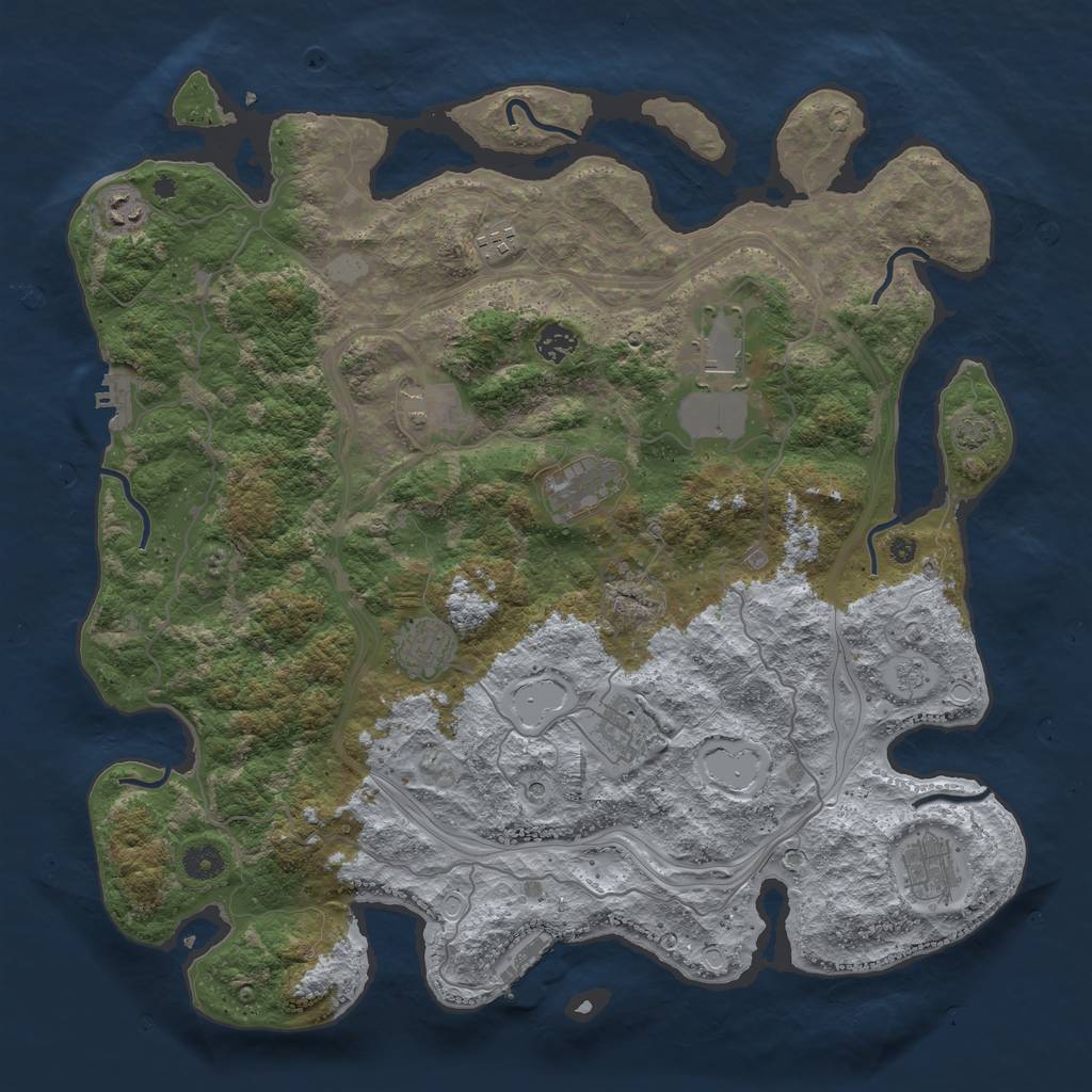 Rust Map: Procedural Map, Size: 4250, Seed: 848722, 17 Monuments