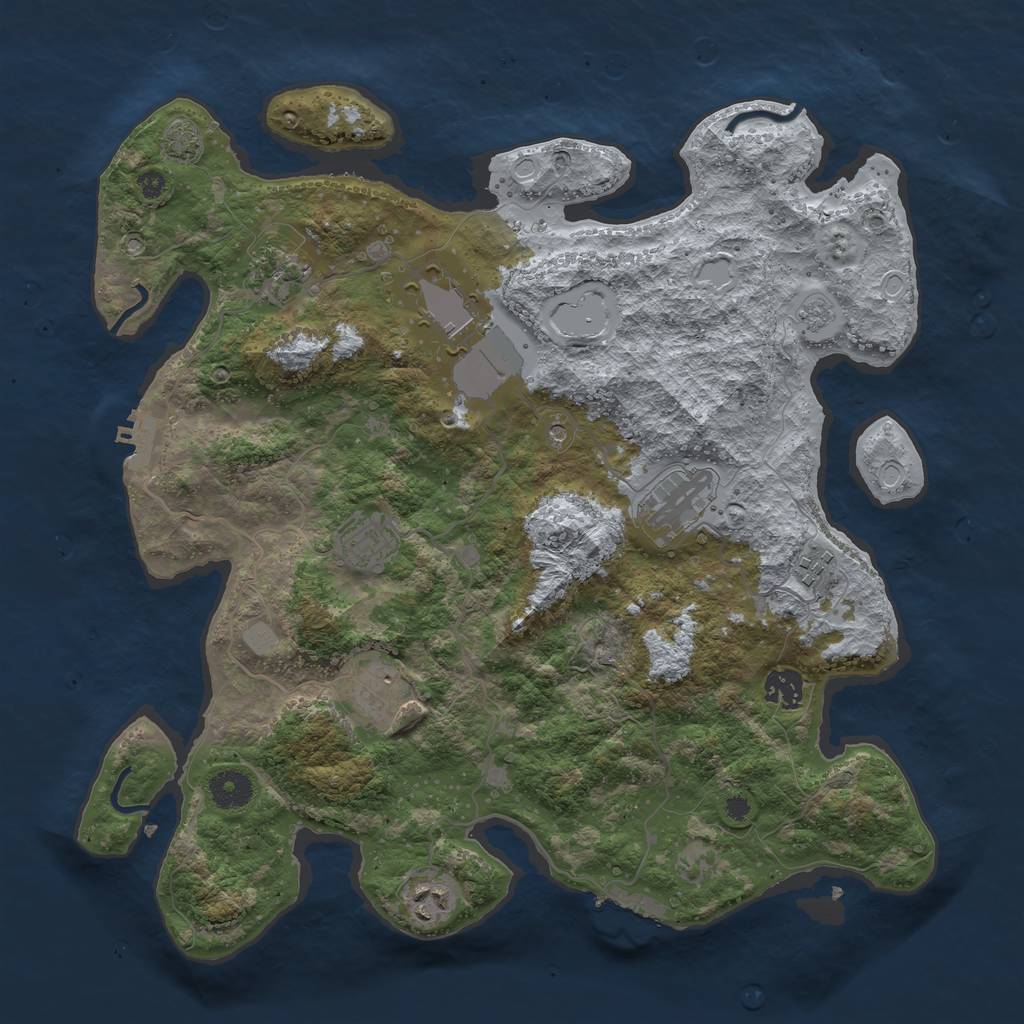 Rust Map: Procedural Map, Size: 3800, Seed: 28208071, 16 Monuments