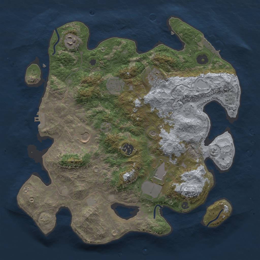 Rust Map: Procedural Map, Size: 3550, Seed: 87886894, 15 Monuments