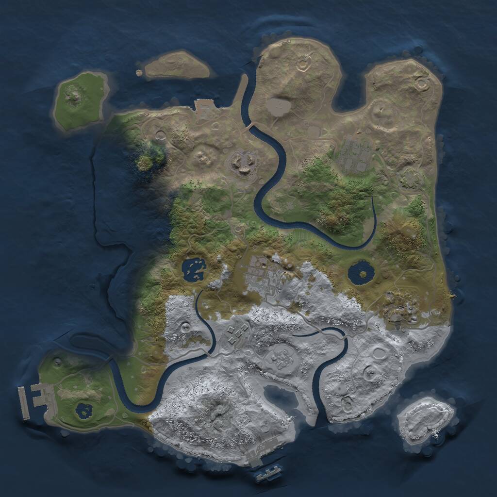 Rust Map: Procedural Map, Size: 3000, Seed: 546295259, 12 Monuments