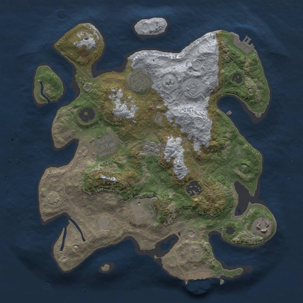 Rust Map: Procedural Map, Size: 3000, Seed: 11361, 14 Monuments