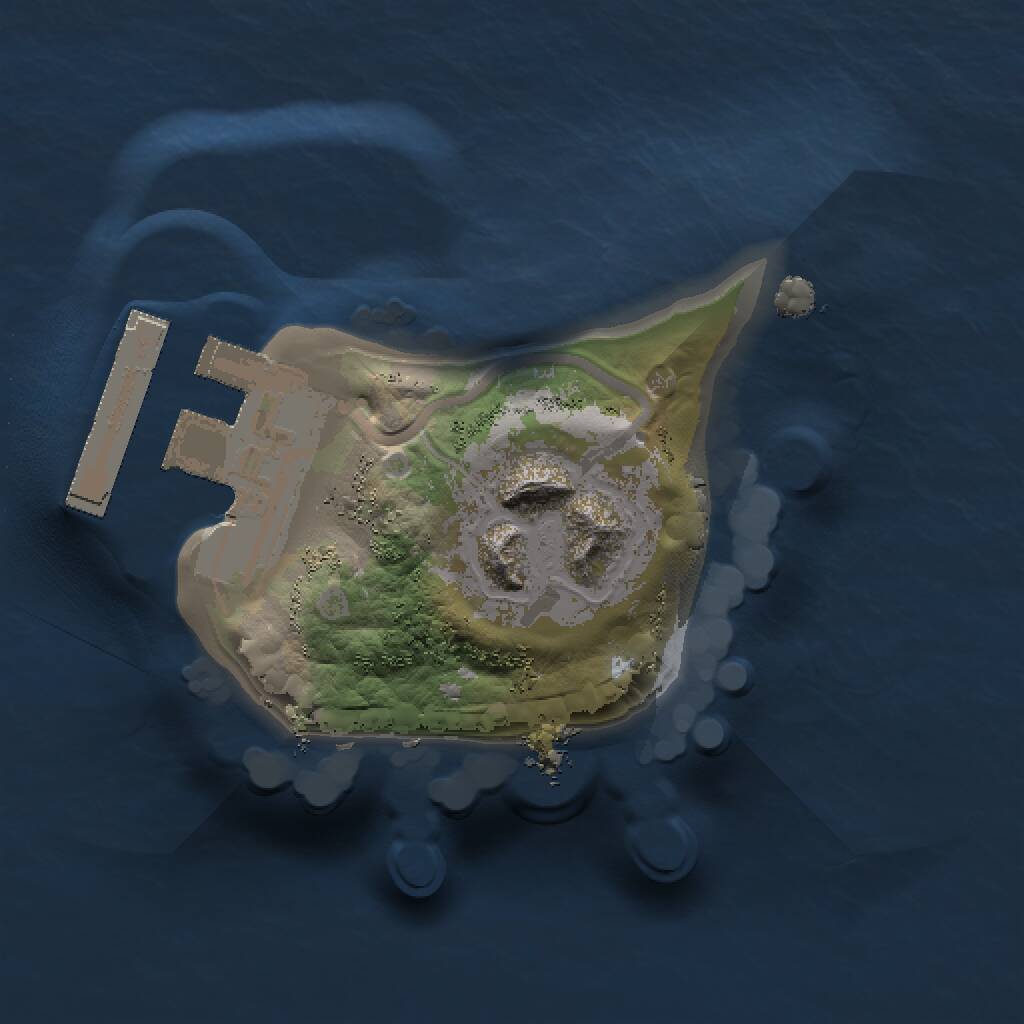 Rust Map: Procedural Map, Size: 1000, Seed: 1096587532, 3 Monuments