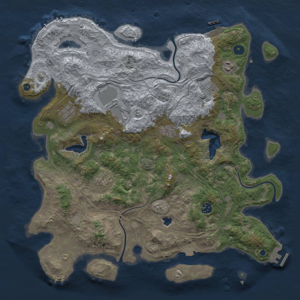 Rust Map: Procedural Map, Size: 4250, Seed: 7823364, 14 Monuments