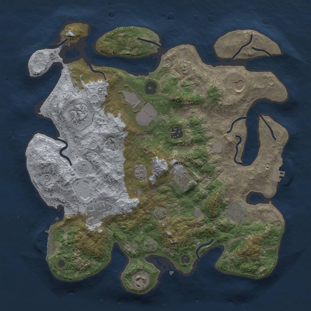 Rust Map: Procedural Map, Size: 3650, Seed: 16361932, 17 Monuments