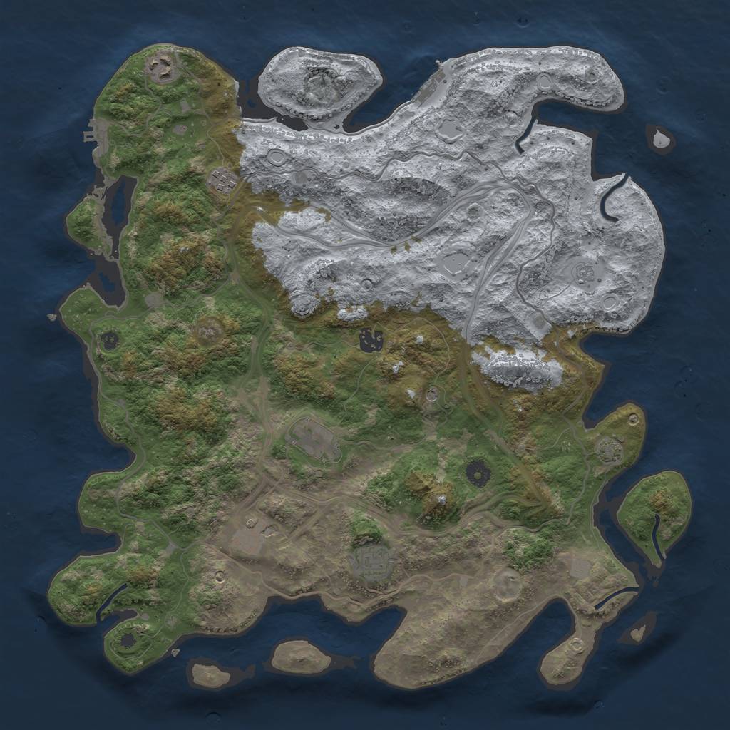 Rust Map: Procedural Map, Size: 4250, Seed: 53908503, 14 Monuments