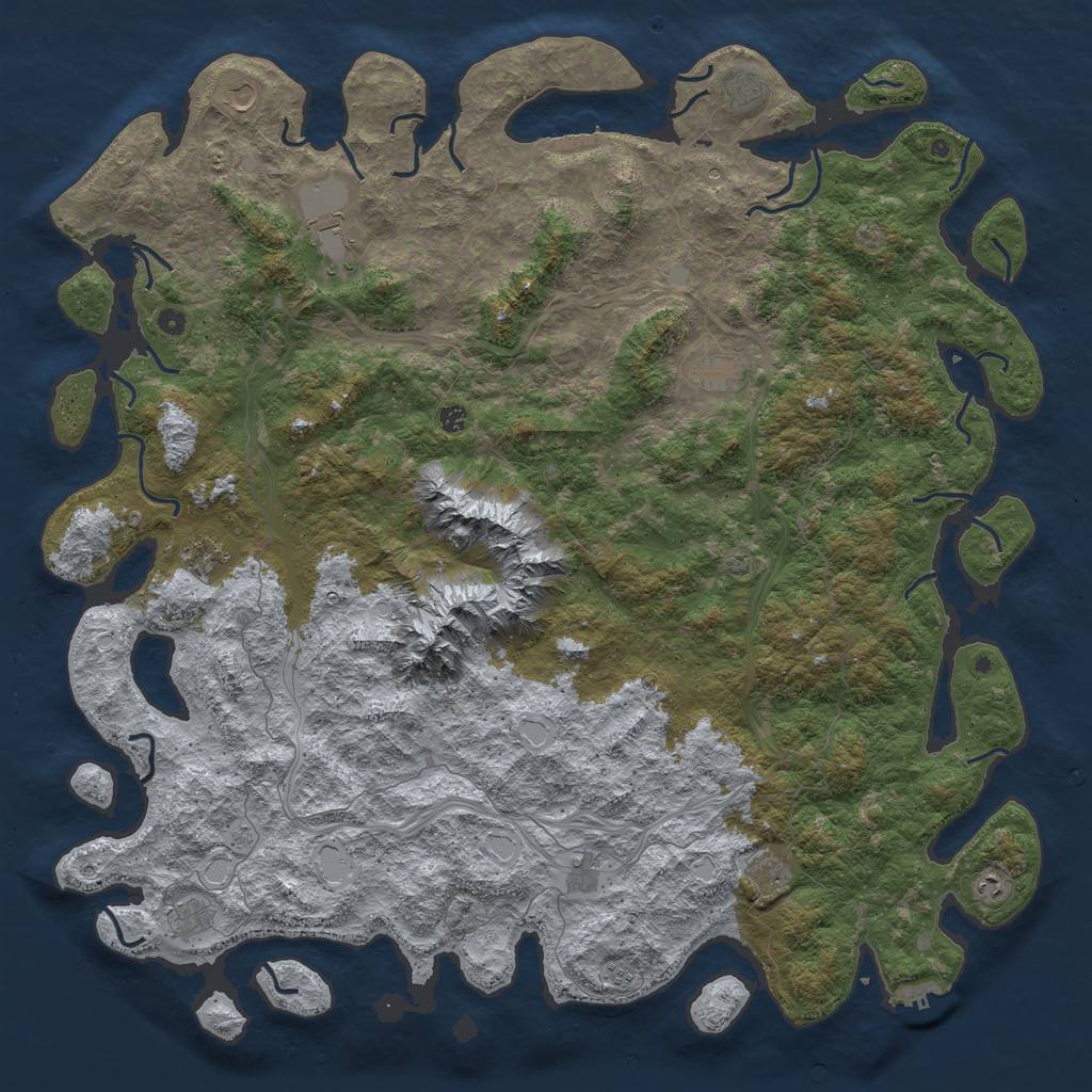 Rust Map: Procedural Map, Size: 6000, Seed: 51501997, 19 Monuments