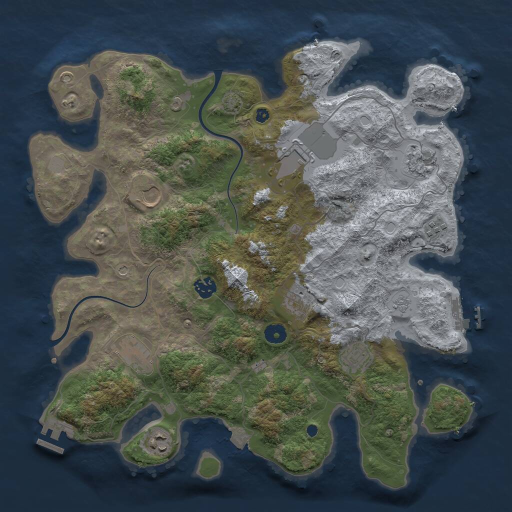 Rust Map: Procedural Map, Size: 3650, Seed: 92805704, 15 Monuments