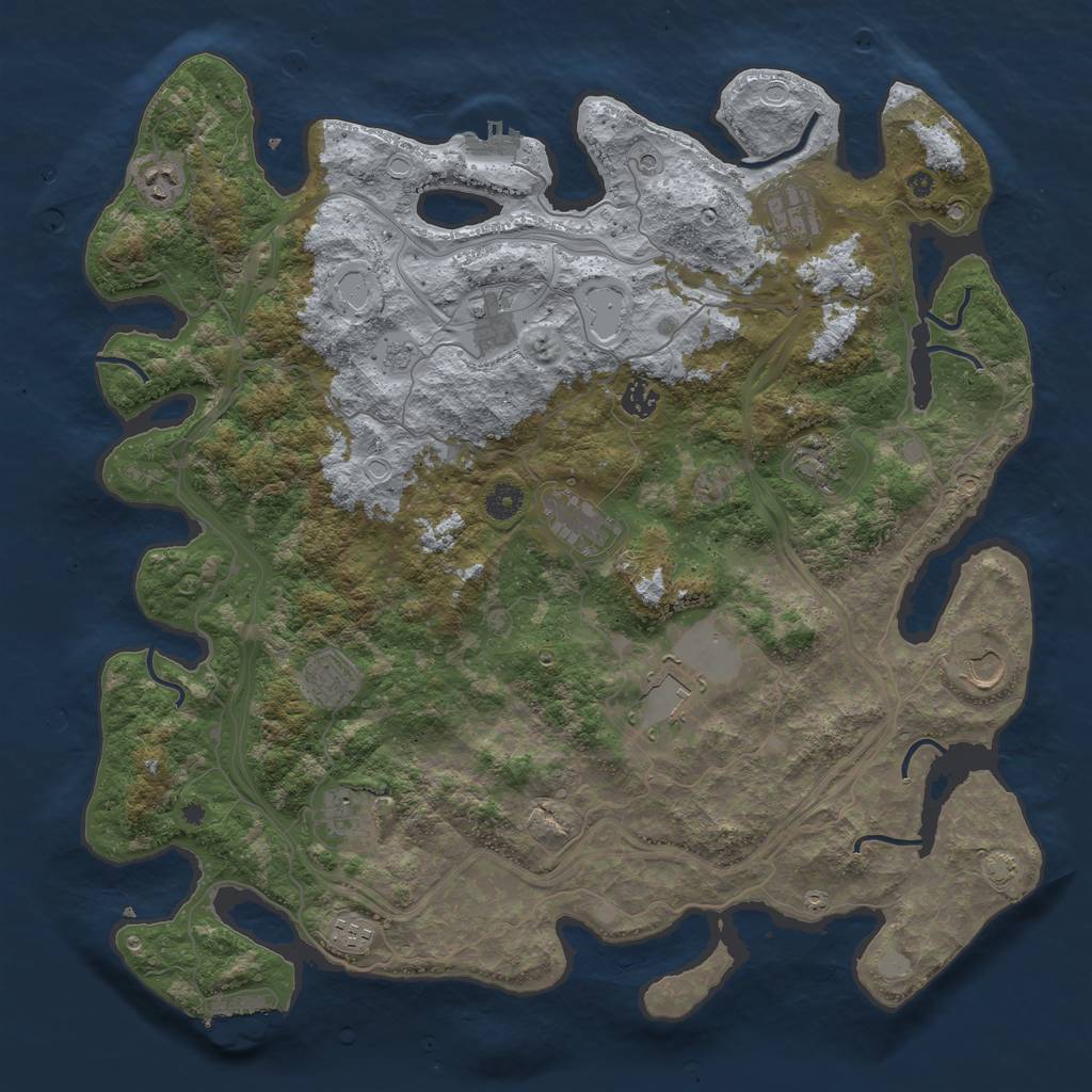 Rust Map: Procedural Map, Size: 4400, Seed: 22375992, 19 Monuments