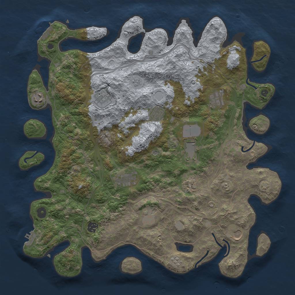 Rust Map: Procedural Map, Size: 4250, Seed: 9075677, 19 Monuments