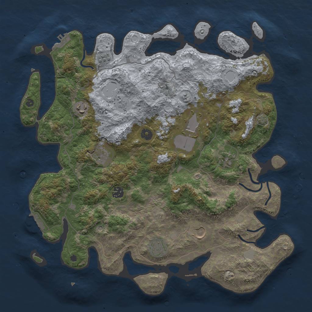 Rust Map: Procedural Map, Size: 4000, Seed: 1994501110, 16 Monuments