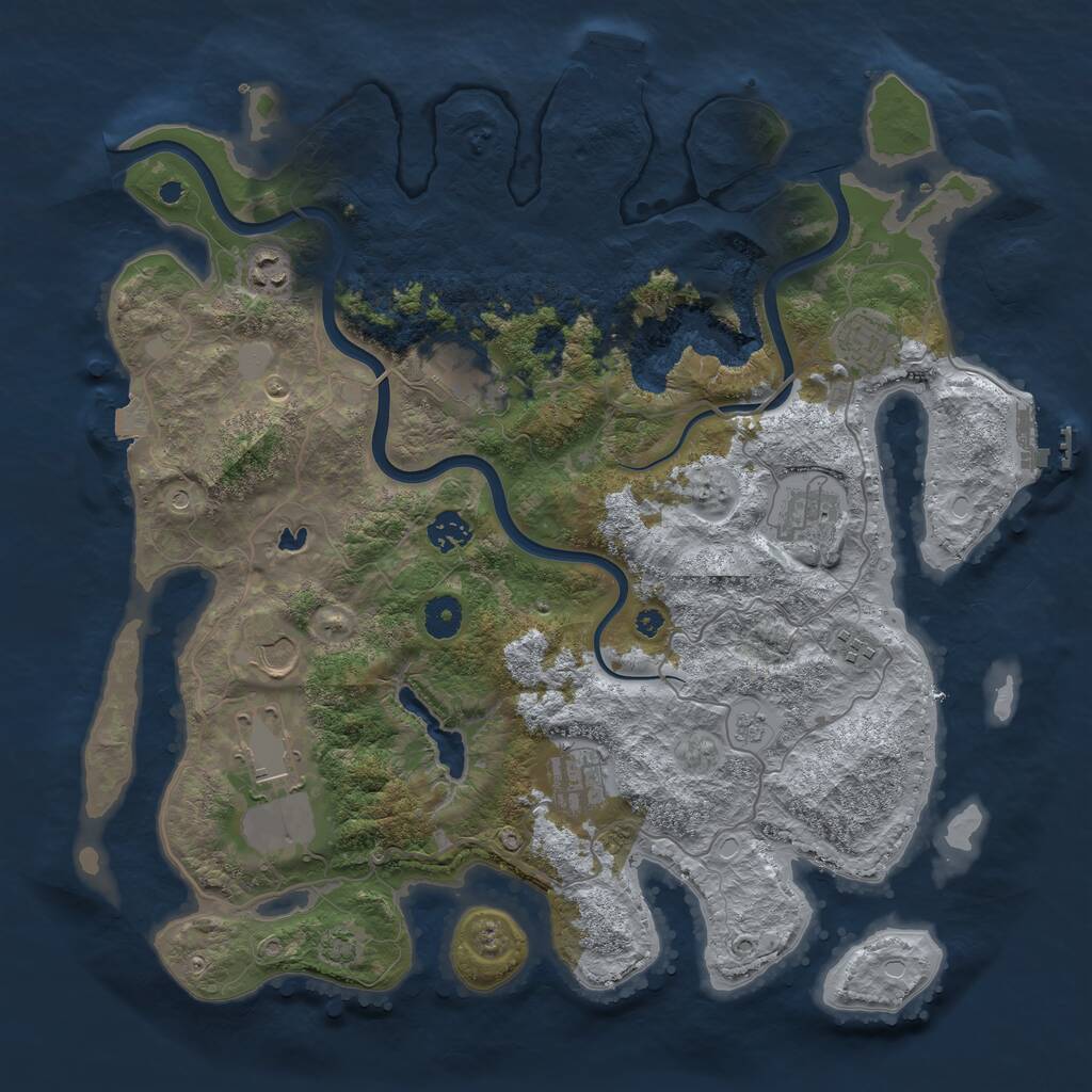 Rust Map: Procedural Map, Size: 4000, Seed: 7204863, 15 Monuments
