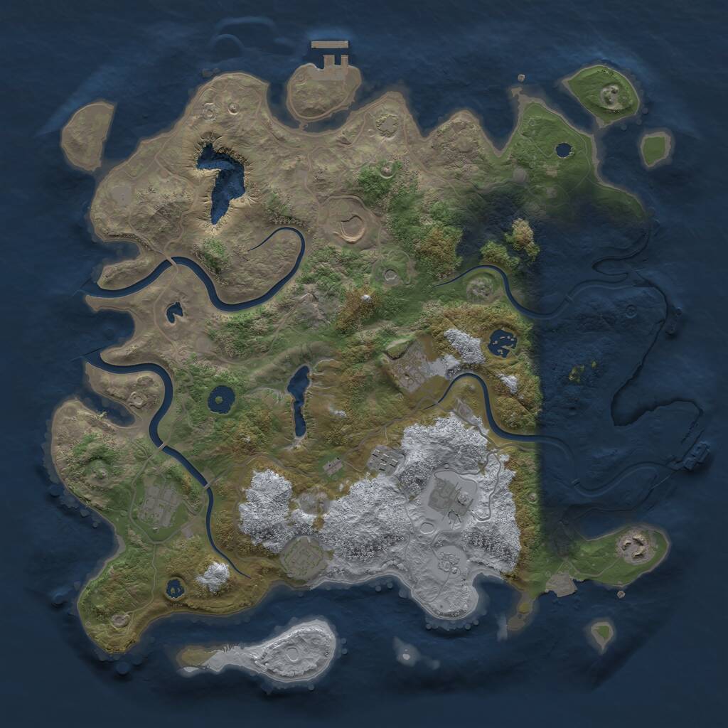 Rust Map: Procedural Map, Size: 4000, Seed: 612805154, 14 Monuments