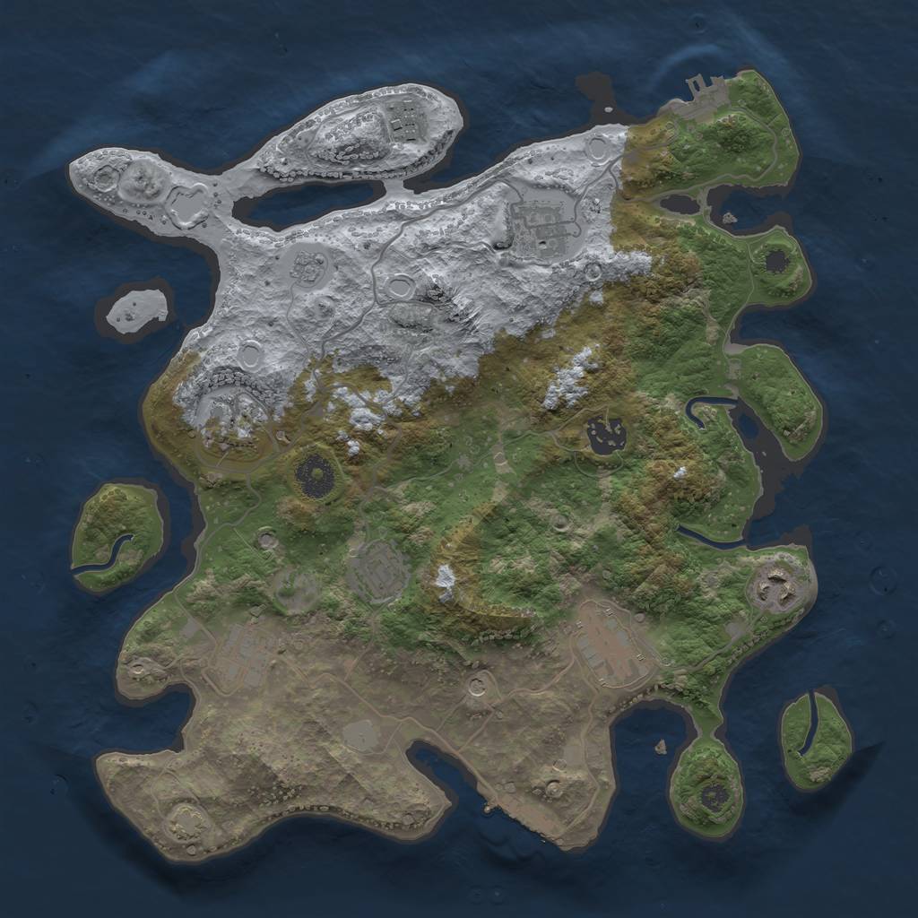 Rust Map: Procedural Map, Size: 3400, Seed: 86, 16 Monuments