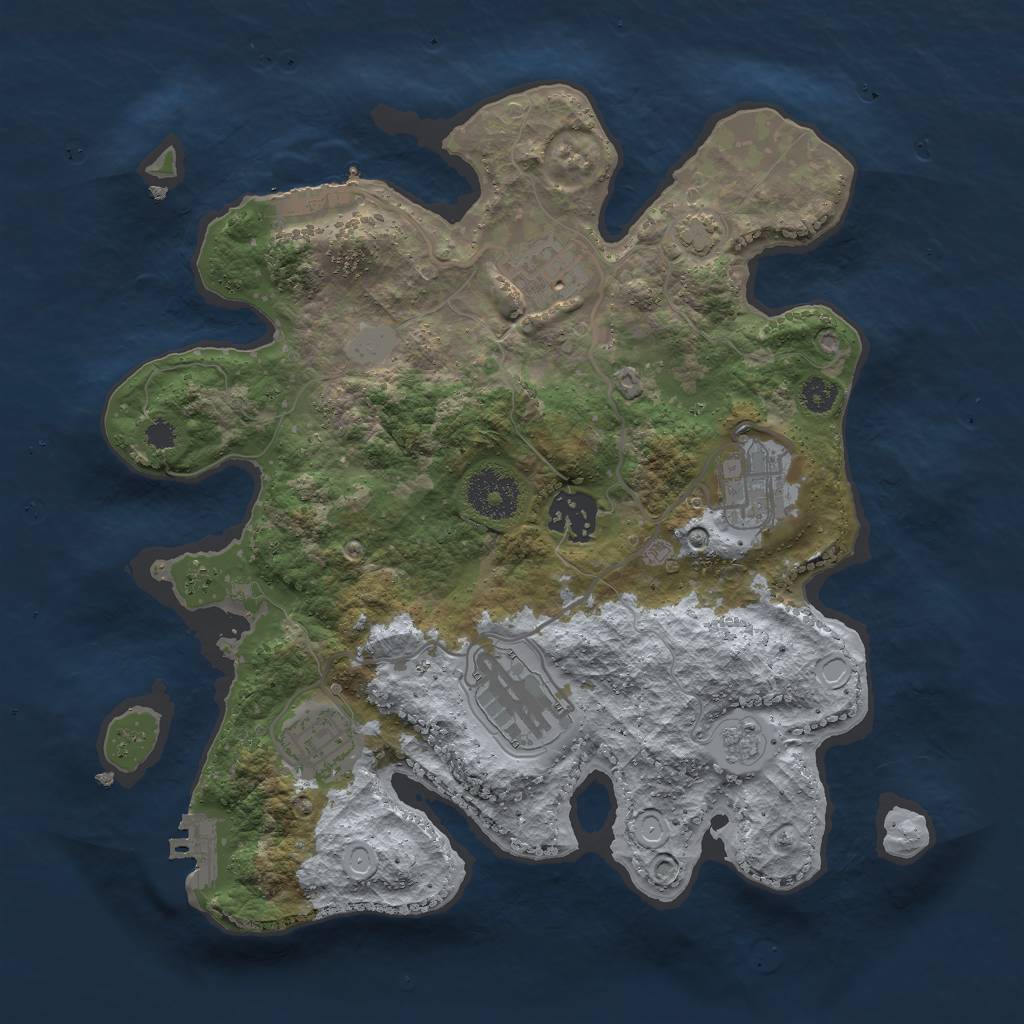 Rust Map: Procedural Map, Size: 3000, Seed: 10644, 12 Monuments