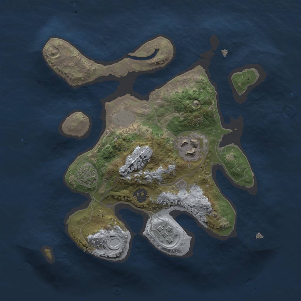 Rust Map: Procedural Map, Size: 2200, Seed: 267, 6 Monuments