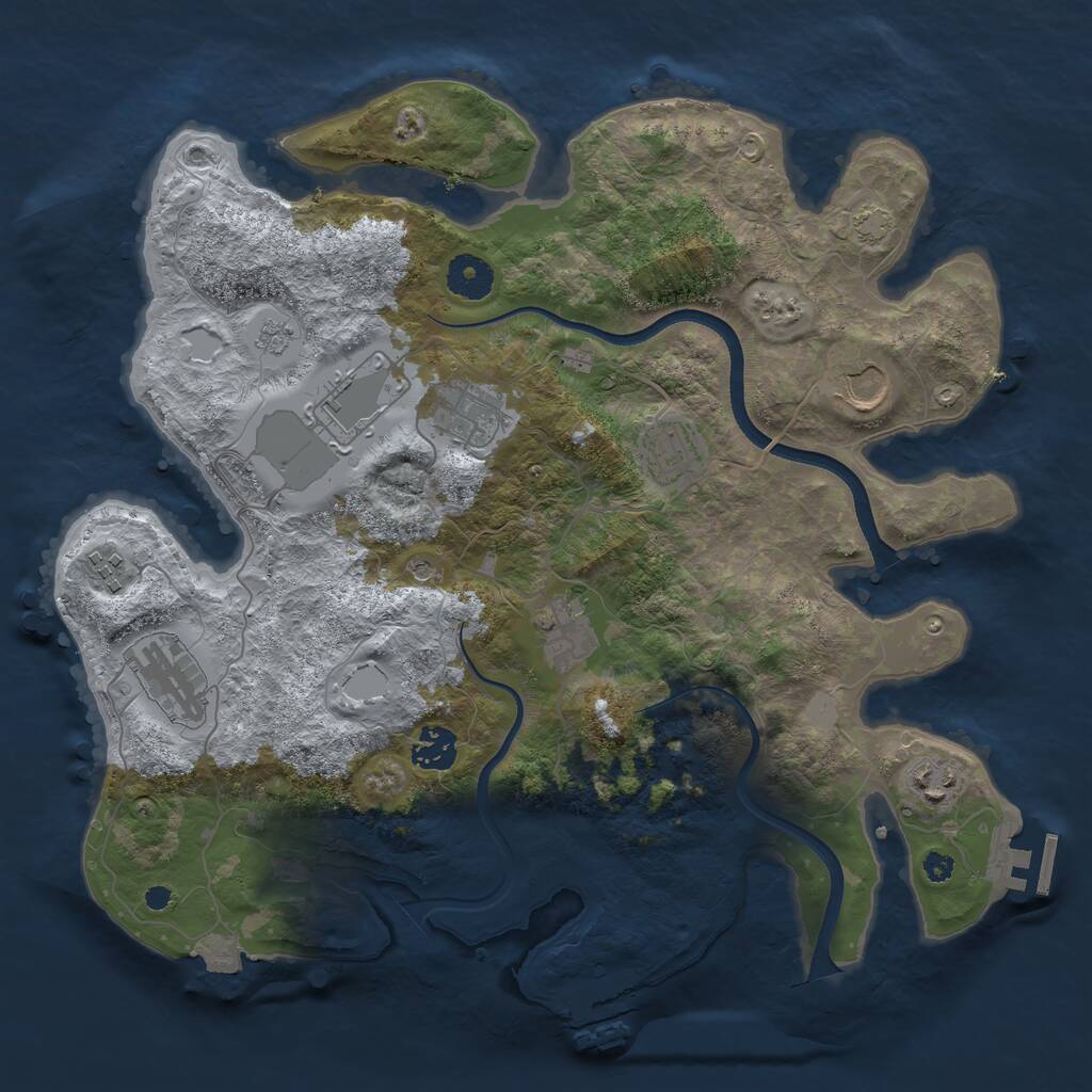 Rust Map: Procedural Map, Size: 3600, Seed: 38260080, 15 Monuments