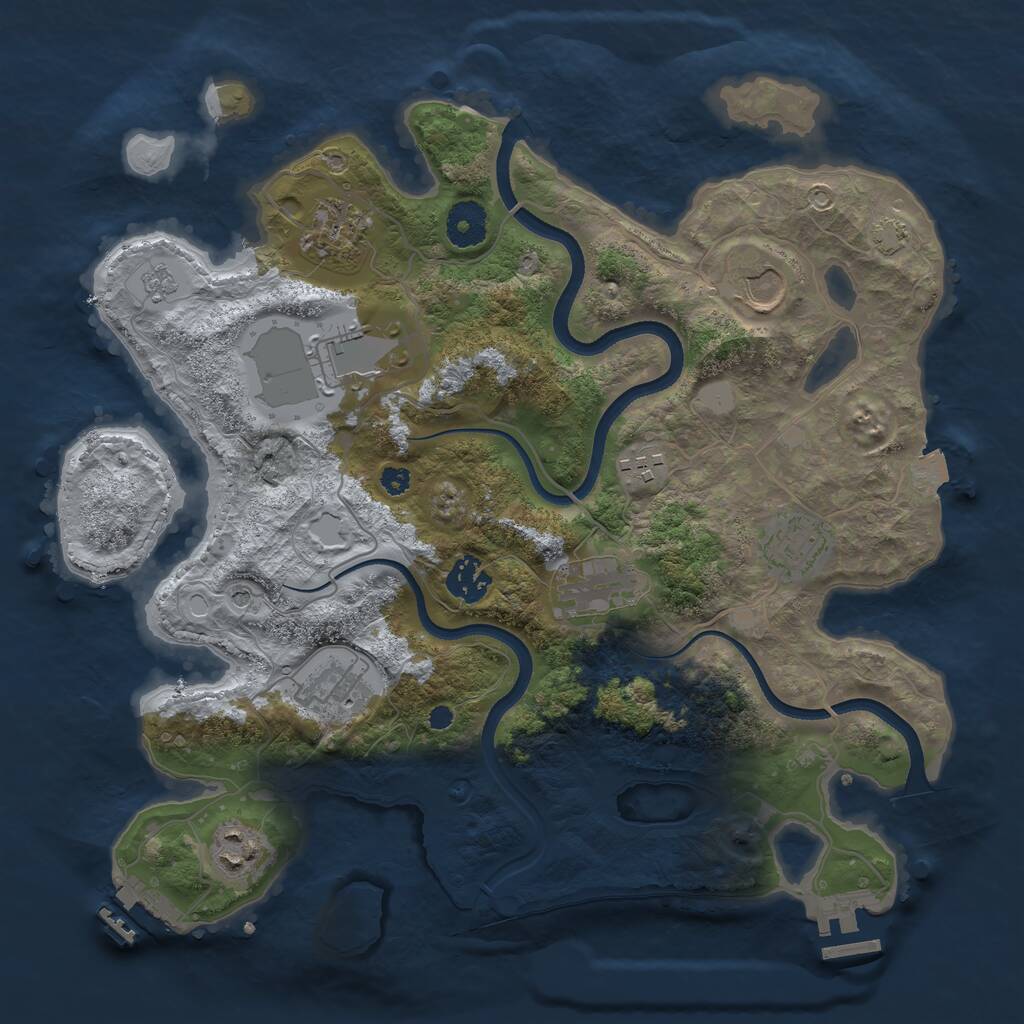 Rust Map: Procedural Map, Size: 3500, Seed: 9123412, 15 Monuments