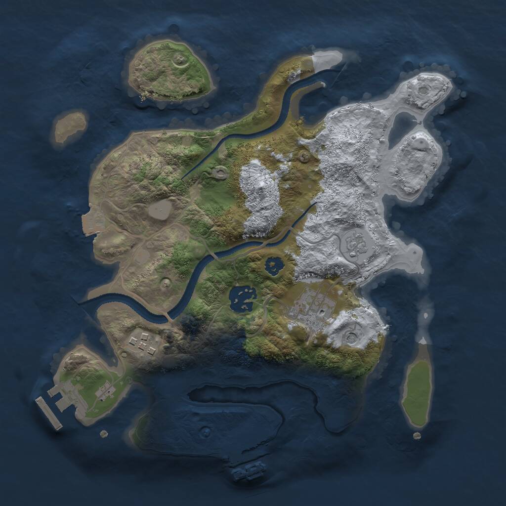 Rust Map: Procedural Map, Size: 2700, Seed: 1734910084, 8 Monuments