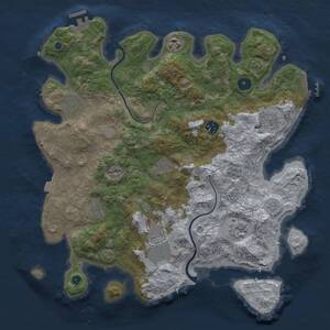 Thumbnail Rust Map: Procedural Map, Size: 3750, Seed: 44, 15 Monuments
