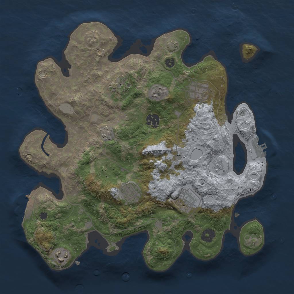 Rust Map: Procedural Map, Size: 3200, Seed: 178749805, 15 Monuments