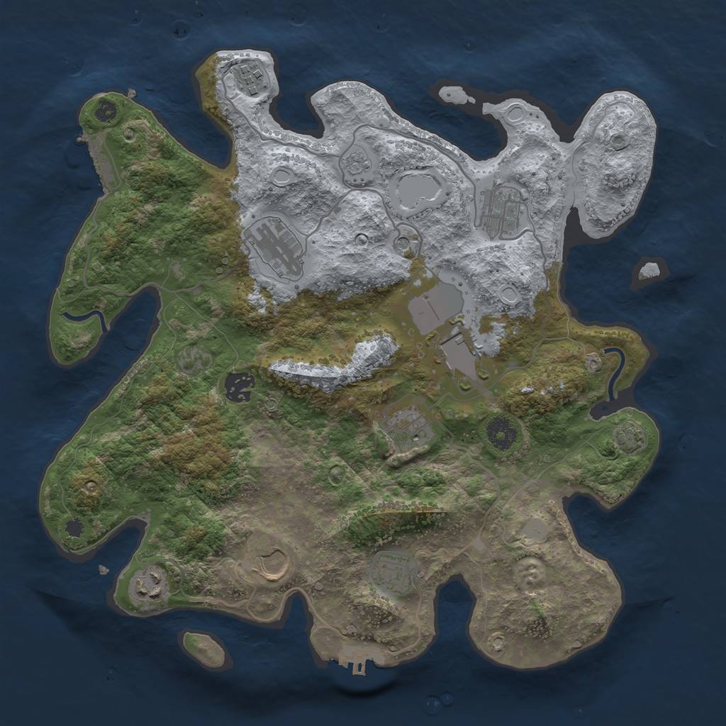Rust Map: Procedural Map, Size: 3500, Seed: 1738560348, 17 Monuments