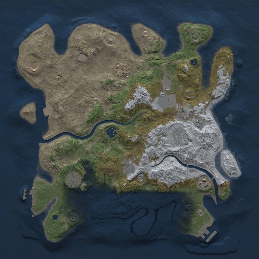 Rust Map: Procedural Map, Size: 3750, Seed: 315727031, 15 Monuments