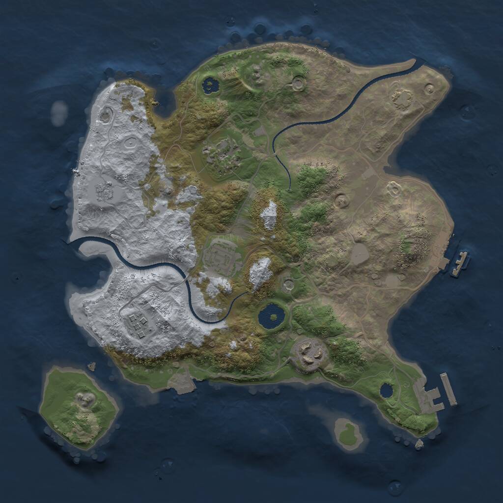 Rust Map: Procedural Map, Size: 3000, Seed: 19231985, 10 Monuments