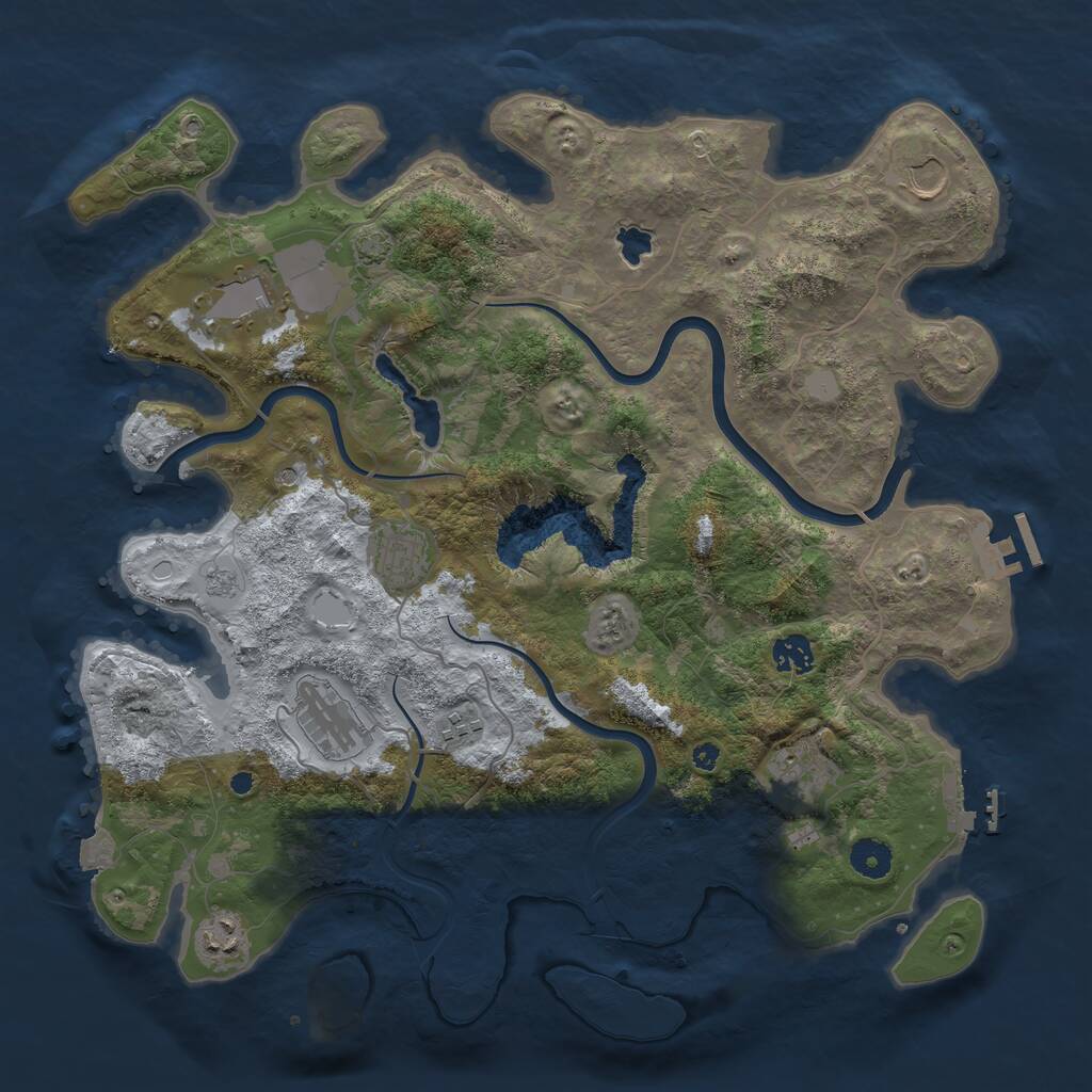 Rust Map: Procedural Map, Size: 4000, Seed: 65071035, 14 Monuments