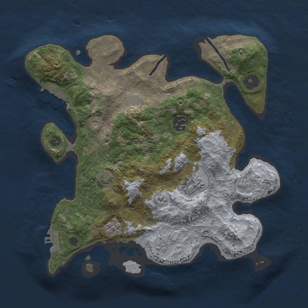 Rust Map: Procedural Map, Size: 3000, Seed: 798125, 11 Monuments