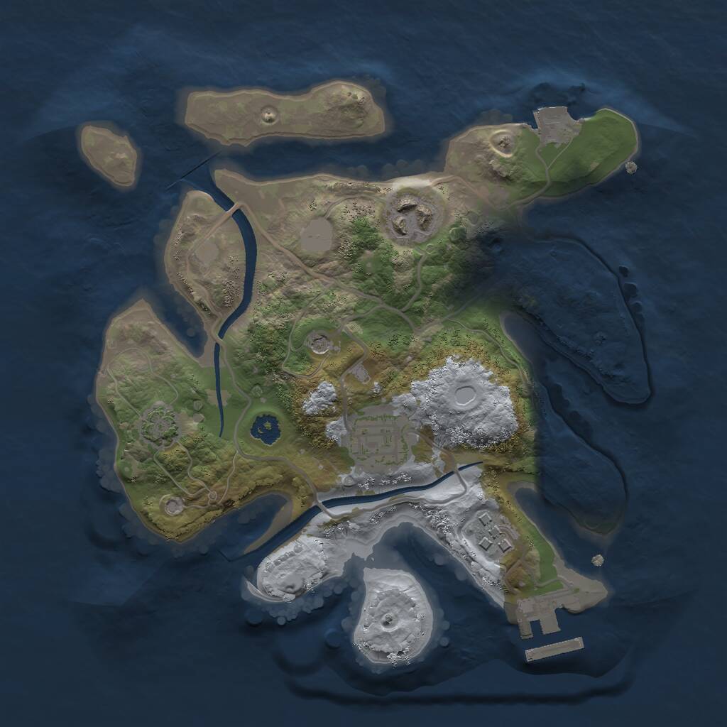 Rust Map: Procedural Map, Size: 2500, Seed: 1270472914, 7 Monuments